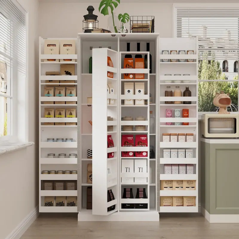 Organisateur de cuisine polyvalent : Meuble compact de 80 cm avec rangement intelligent
