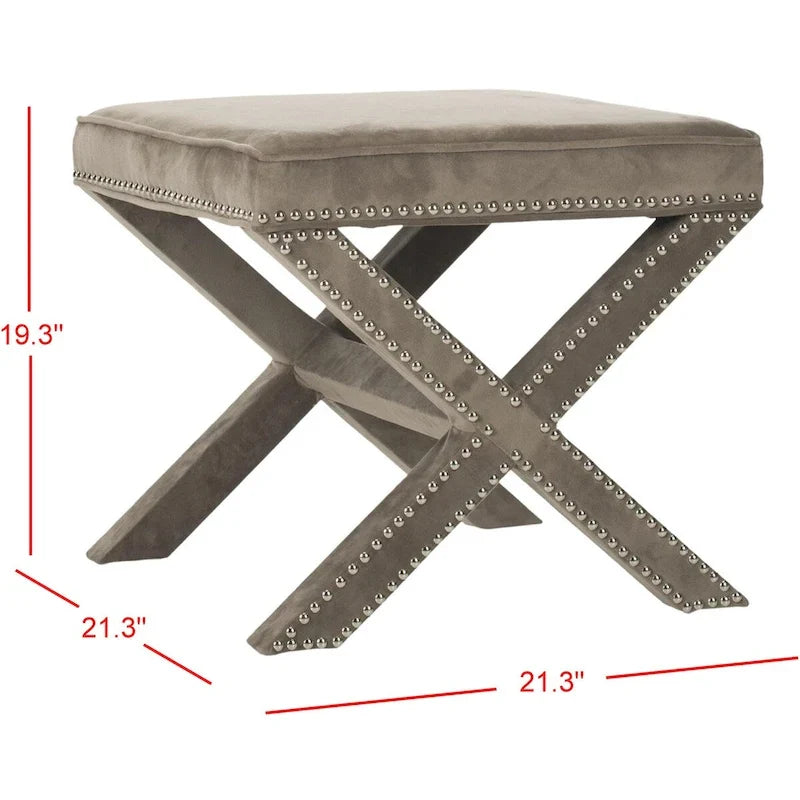 SAFAVIEH Shavonne Ottoman banc en X
