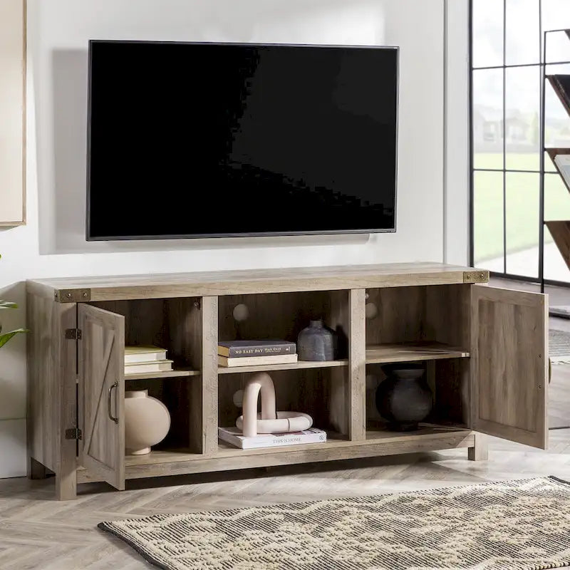 Meuble TV avec porte de grange Middlebrook Firebranch 58 pouces