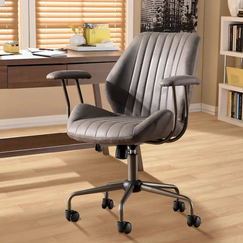 Chaise de bureau ergonomique en suède avec support lombaire