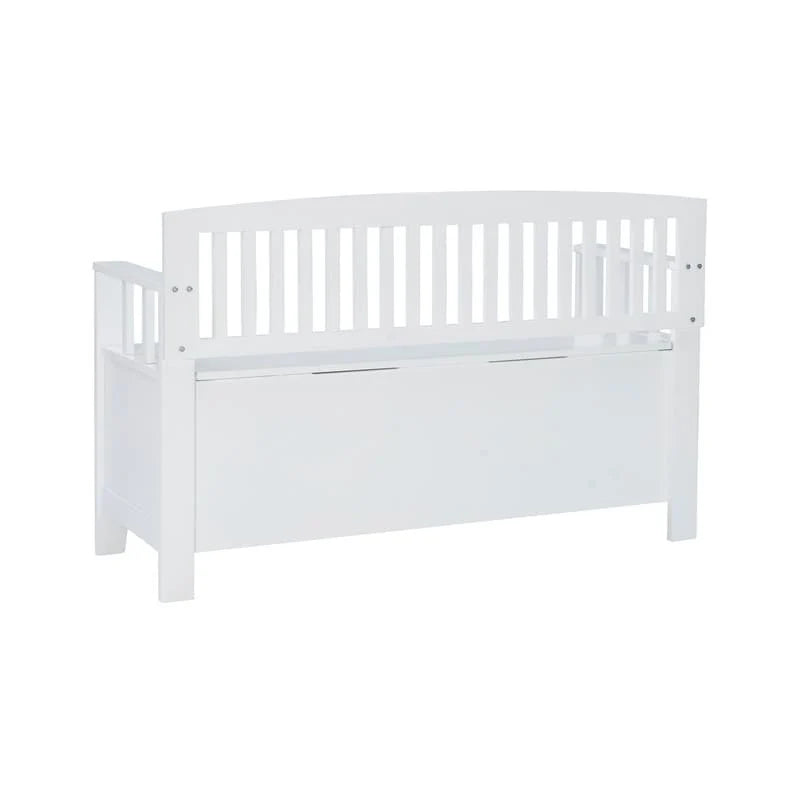Banc d'entrée Migdalia avec rangement, dossier à lattes et plateau relevable