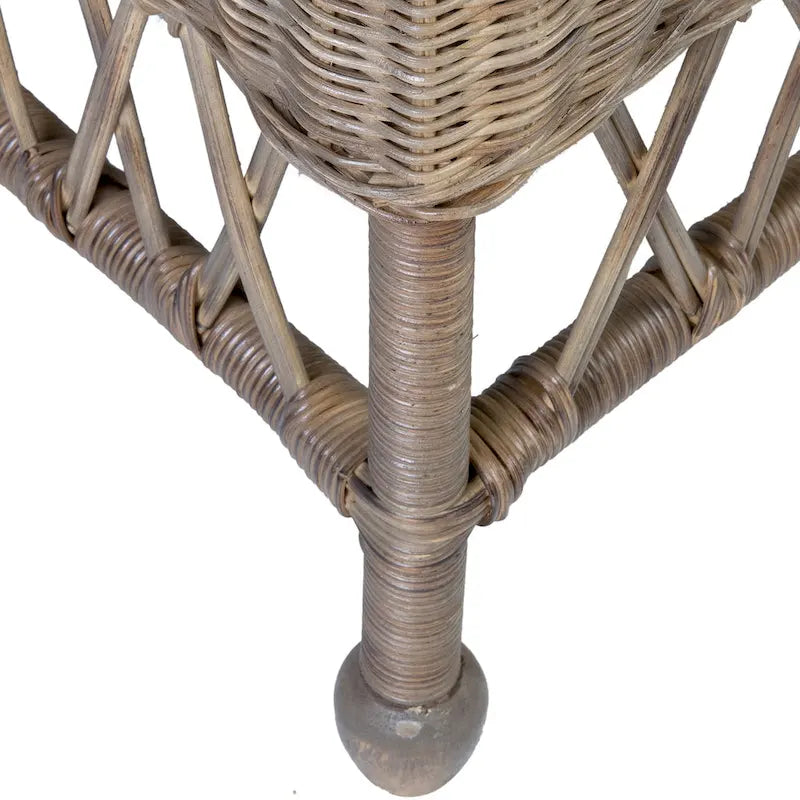Chaise d'appoint de salle à manger capitonnée en rotin naturel par East at Main
