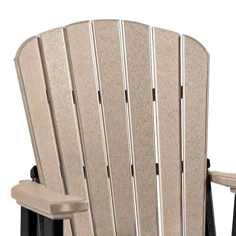 Fauteuil à bascule pivotant OS Home and Office Model Fan Back Glider en Weatherwood avec base noire