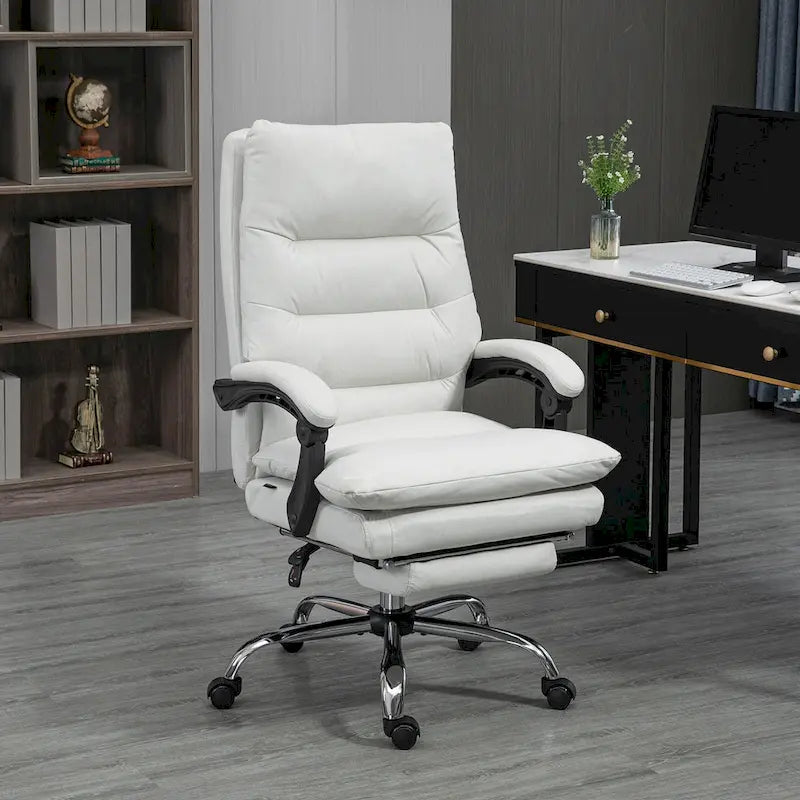 Fauteuil de bureau massant, chauffant et inclinable en microfibre Vinsetto avec vibrations