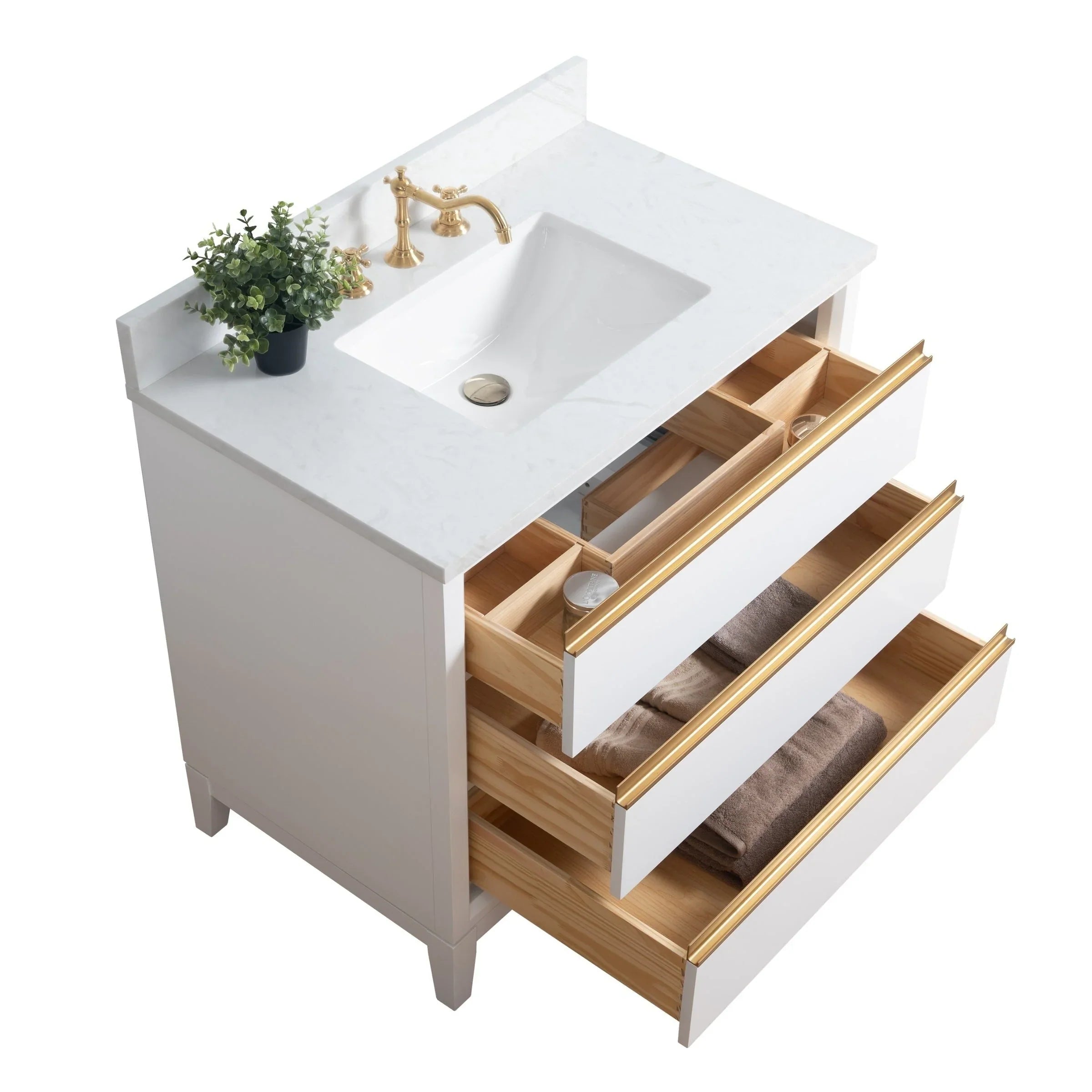 Meuble-lavabo Vanity Art avec évier en céramique et dessus en marbre reconstitué