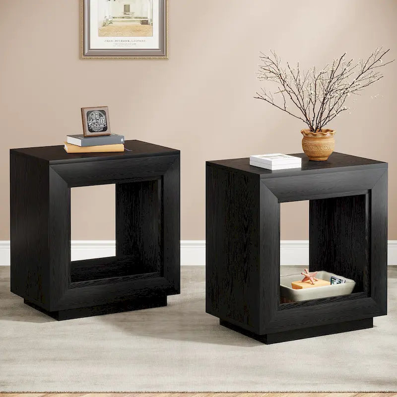 Table d'appoint en bois avec rangement, tables de chevet en noyer pour salon, chambre à coucher