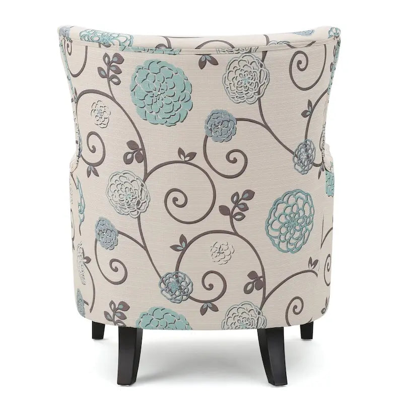 Fauteuil rembourré à dossier haut avec pieds en bois Modern Retro 30.25 pour le salon