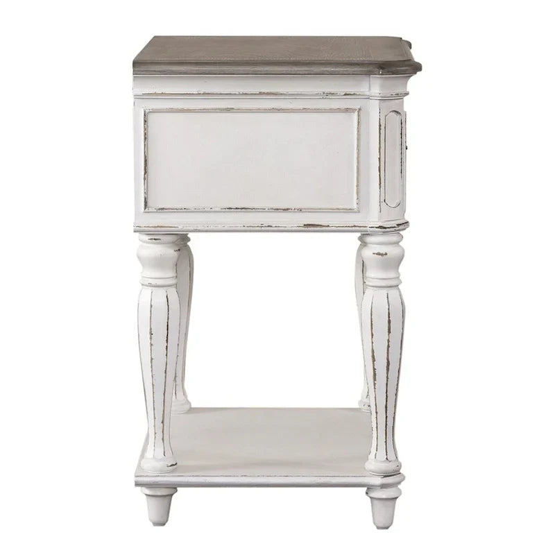 Table de chevet à pieds blancs antiques Magnolia Manor