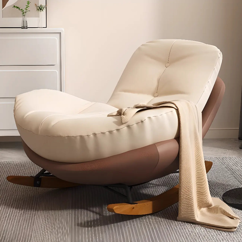Fauteuil à bascule scandinave rembourré avec ottoman en option
