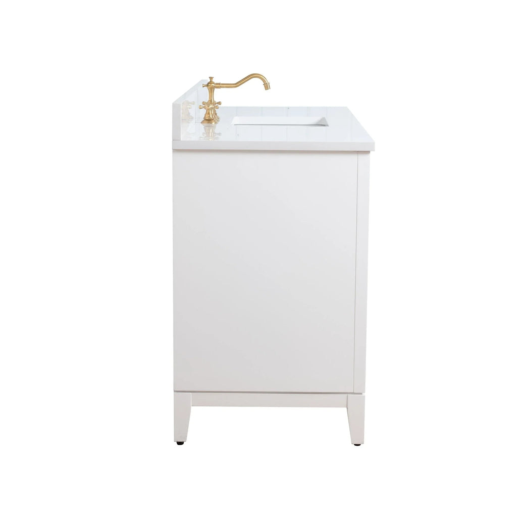 Meuble-lavabo Vanity Art avec évier en céramique et dessus en marbre reconstitué