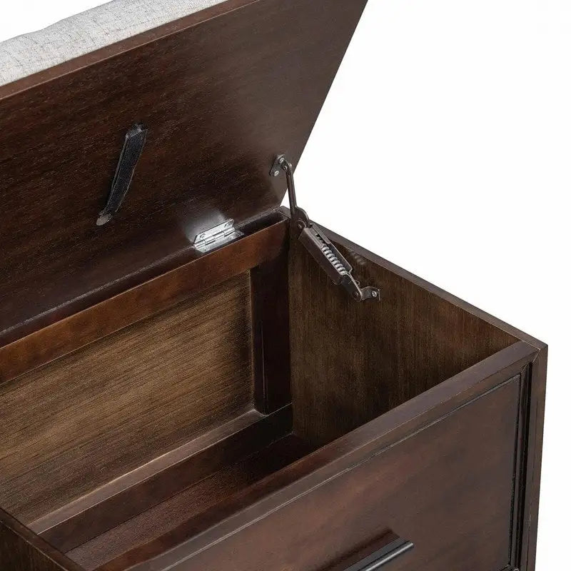 Banc à chaussures avec coussin amovible et rangement dissimulé pour l'entrée et le salon