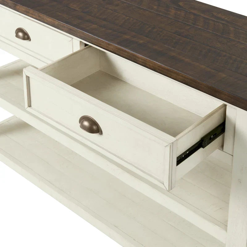 The Gray Barn Downington Table console de canapé à 2 tiroirs en bois massif