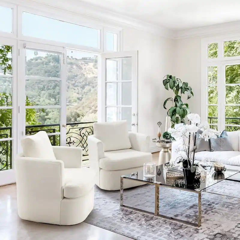 Fauteuils pivotants modernes Chenille pour salon