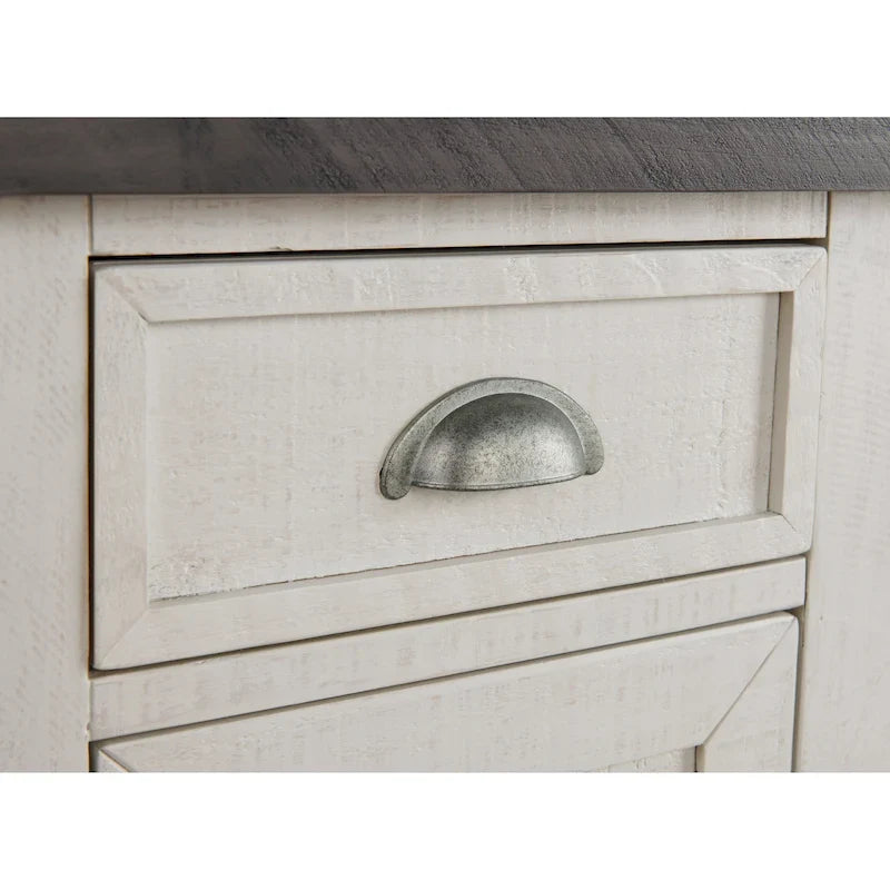 Table d'appoint de chevet Monterey en bois massif avec prises de courant cachées