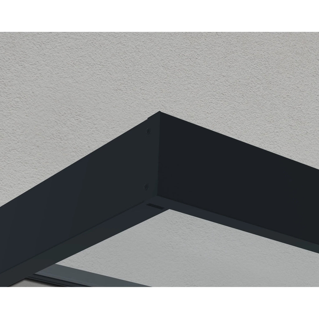 Auvent Sophia gris transparent pour portes et fenêtres de 0,9 m