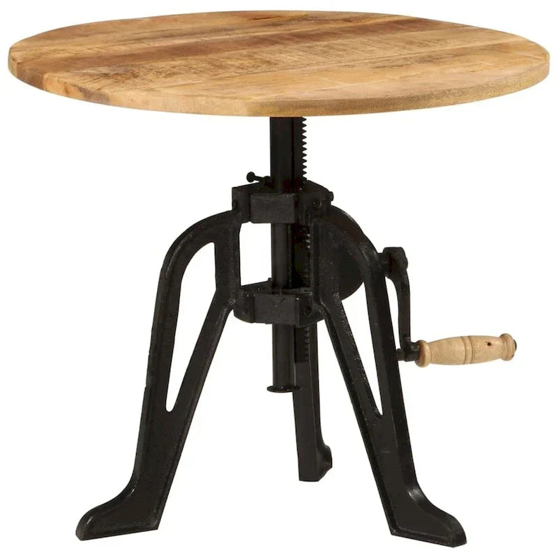 vidaXL Table d'appoint Table basse ronde Bout de canapé Bois massif et fonte