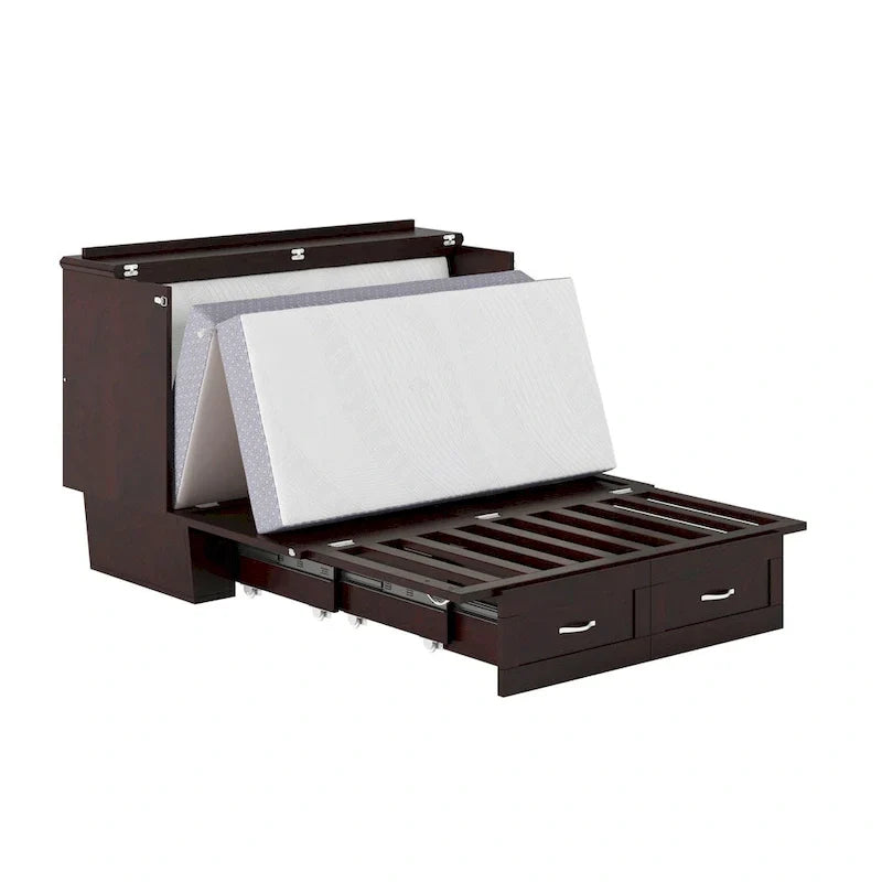 Lit escamotable Monroe Full Murphy avec matelas en mousse à mémoire de forme 6 po