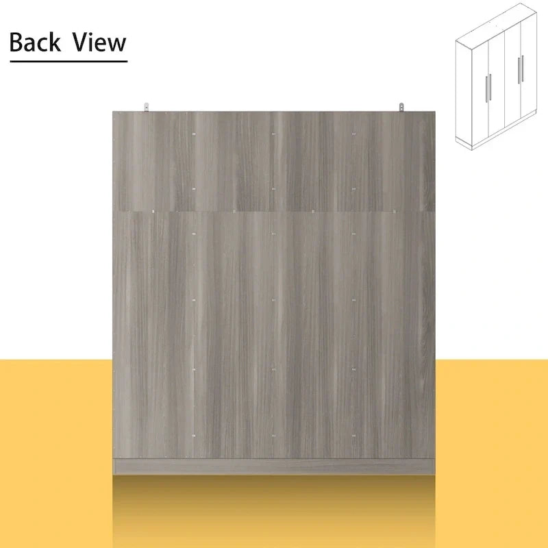 Armoire moderne autoportante en bois massif avec étagères de rangement