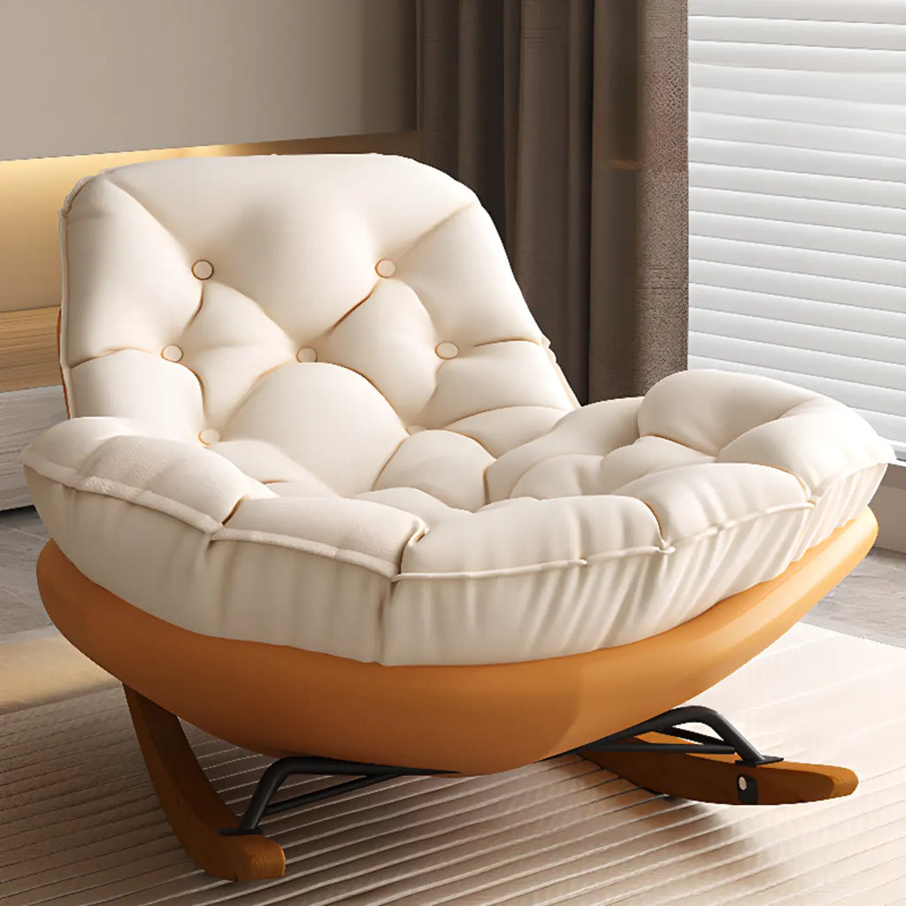 Fauteuil à bascule scandinave rembourré avec ottoman en option