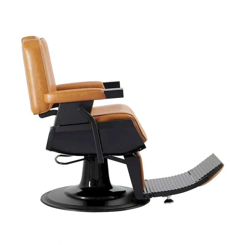 Fauteuil de barbier inclinable robuste SHERMAN, Camel
