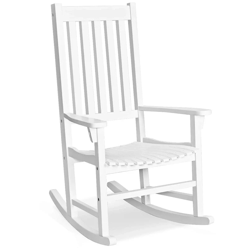 Fauteuil à bascule avec cadre en bois massif, fauteuil à bascule de véranda, intérieur/extérieur