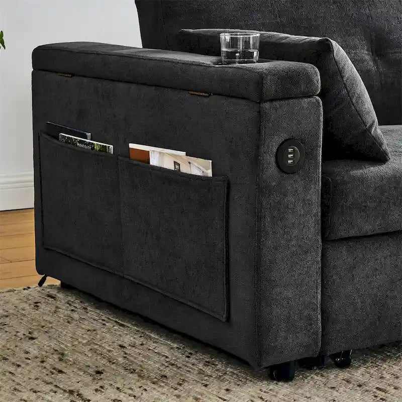 Canapé convertible avec dossier réglable et port USB