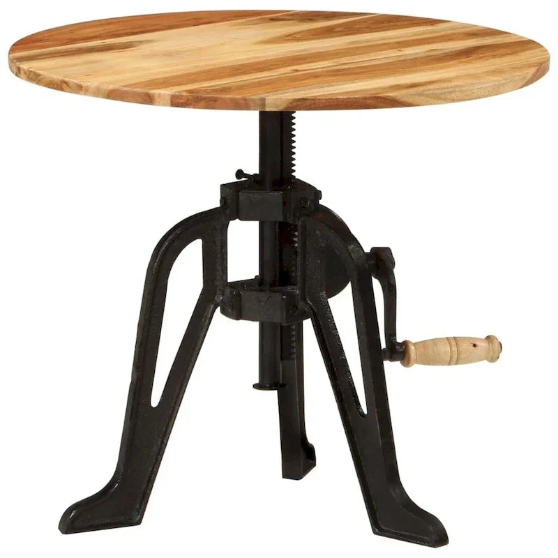 vidaXL Table d'appoint Table basse ronde Bout de canapé Bois massif et fonte
