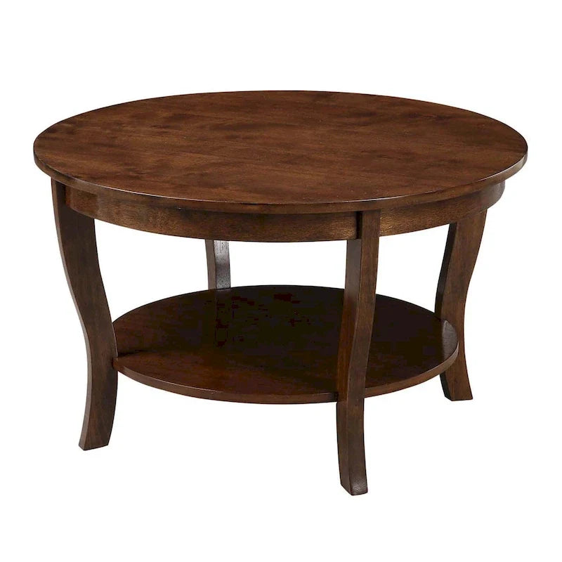 Table basse ronde avec étagère